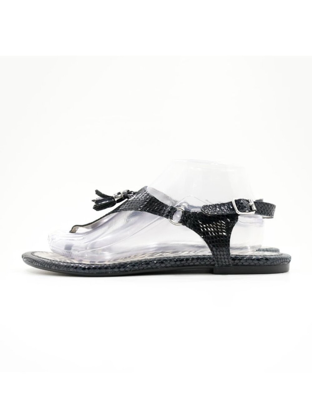 Sperry Black Patent Leather Lightweight Flat Slingback Thong Sandals - 9.5